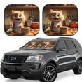 thumbnail image 2 of Daiia Cartoon Cooking Cat 2PCS Car Windshield Sun Shade, Foldable Sun Shield for Car Front Window, Auto Sun Blocker Visor Protector Universal for Truck SUV Pickup-Large, 2 of 7