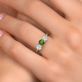 thumbnail image 4 of Gem Stone King 10K Yellow Gold Green Chrome Diopside and White Moissanite Engagement Ring for Women | 1.50 Cttw | Round 5MM | Gemstone Birthstone | Size 6, 4 of 7