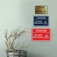 thumbnail image 3 of Signs ByLITA Classic Framed Atención Peligro biológico Door or Wall Sign Easy Installation | Health And Safety | Building And Hospitality Sign (Ivory/Dark Brown) - Large, 3 of 8