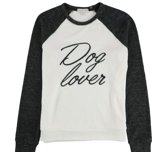 P.J. Salvage Womens Dog Lover Pajama Sweater, White, Small