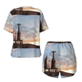 thumbnail image 5 of Lsque Elephant Giraffe Women's Short-Sleeved Pajama Set - 2 Piece Soft and Lightweight Sleepwear Set-Small, 5 of 9