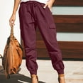 thumbnail image 5 of Bovemsi Cargo Pants Women Fashion Solid Color Overalls Pocket Trousers Casual Travel Pants, 5 of 9