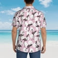 thumbnail image 4 of Balery Pineapple Flamingo Camisas hawaianas de manga corta para hombre, camisas playeras de corte holgado, camisas de vacaciones con botones,X-Large, 4 of 7