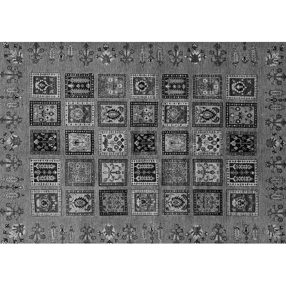 Ahgly Company Indoor Rectangle Abstract Gray Modern Area Rugs, 2' x 5'