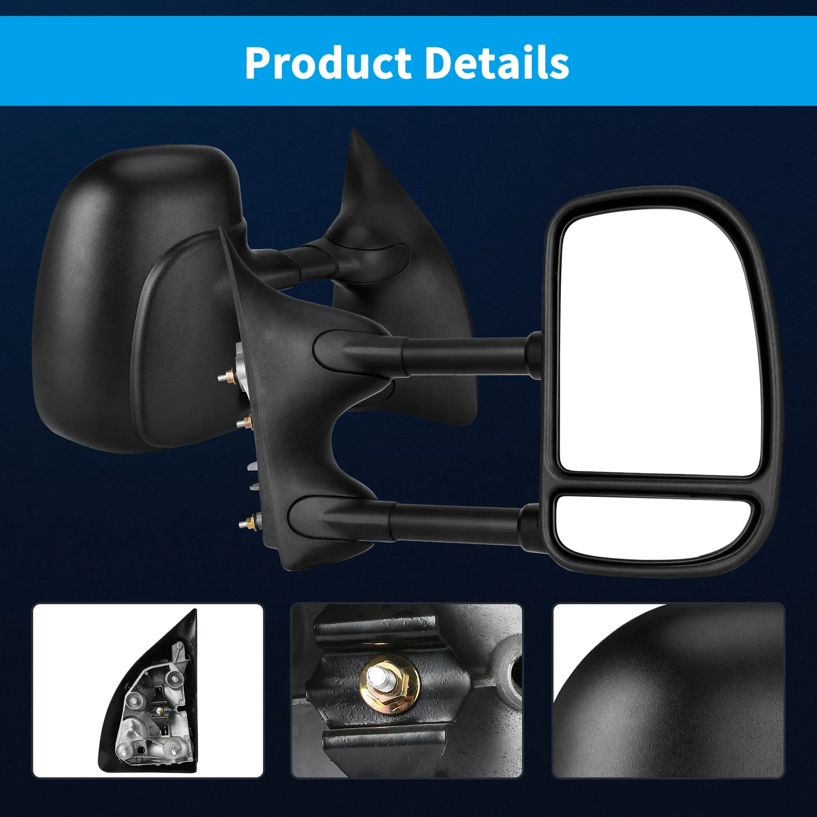Ledkingdomus 2pc Tow Mirrors for 1999-2016 Ford F250 F350 F450 F550 Super Duty Manual Folding