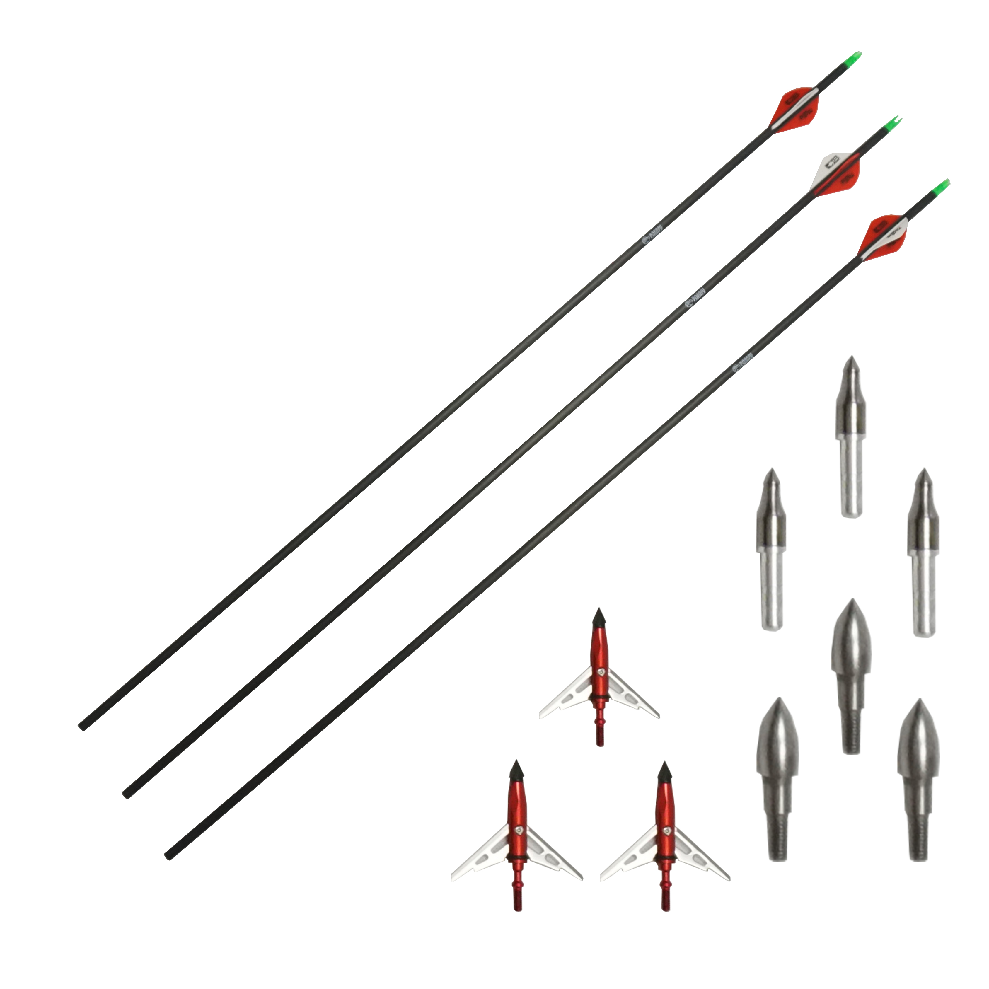 Safari Choice Archery 33" All Carbon Hunting Arrows, 3 Arrows