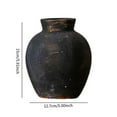 thumbnail image 2 of kowaku Rustic Ceramic Vase Wabi Table Centerpiece Office Farmhouse Flower Vase Black 12.7x12.7x15cm, 2 of 7