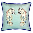 thumbnail image 3 of Betsy Drake SN388C 12 x 12 in. Betsys Sea Horses Teal Small Indoor & Outdoor Pillow, 3 of 3
