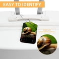 thumbnail image 3 of Snails Square PU Leather Luggage Tags, 2 Pack, with Privacy Cover and Stainless Steel Ring - Suitable for Travel, Backpack, Handbag - Bag Tags, Handbag Tags, 3 of 7