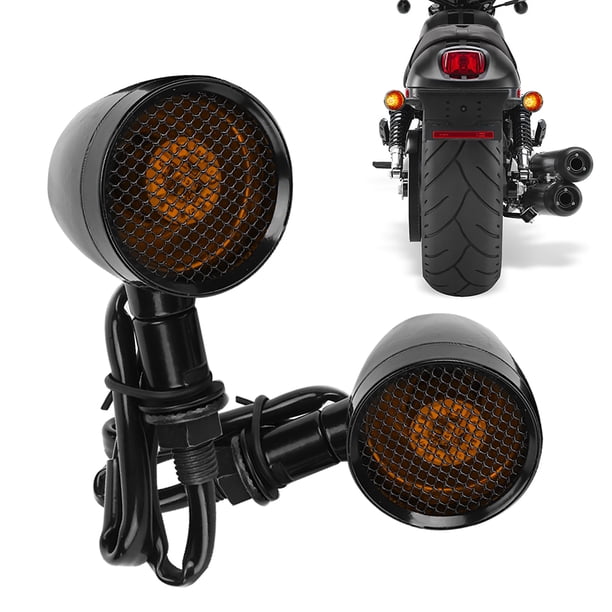 Luz de señal de giro para motocicleta, luz indicadora de bala retro universal para motocicleta, luz de freno, características mejoradas