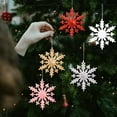 thumbnail image 5 of 6pcs, Christmas Hanging Snowflakes, Large Glitter Snowflakes Ornaments Plastic Snowflake Winter Indoor Outdoor Christmas Tree Holiday Decor, 5 of 7