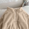 thumbnail image 6 of Atogsazn Toddler Baby Girls Fleece Clothes Set Kids Sherpa Half Zip Sweatshirt & Jogger Sweatpants Outfit Khaki 3-4 Years Fashion, 6 of 7
