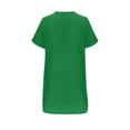 thumbnail image 4 of KIHOUT Robes T-Shirt pour Femmes Mode Été Couleur Unie Col en V Manches Courtes Robe Mini Ample, 4 of 5