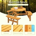 thumbnail image 4 of Danolapsi 6-Person/8-Person Circular Outdoor Wooden Table Picnic Table Set For Patio Backyard Garden With 3/4 Long Benches, 4 of 6