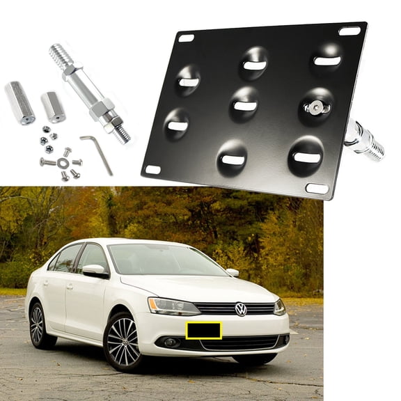 Xotic Tech Tow Hook License Plate Bumper Mount Bracket Fit Volkswagen Jetta 2011-2016