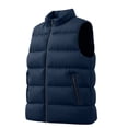 thumbnail image 3 of Iyufng Mens Mock Neck Horizontal Quilted Puffer Vests Zip Up Lightweight Winter Sleeveless Jackets with Zipper Side Pockets, 3 of 7