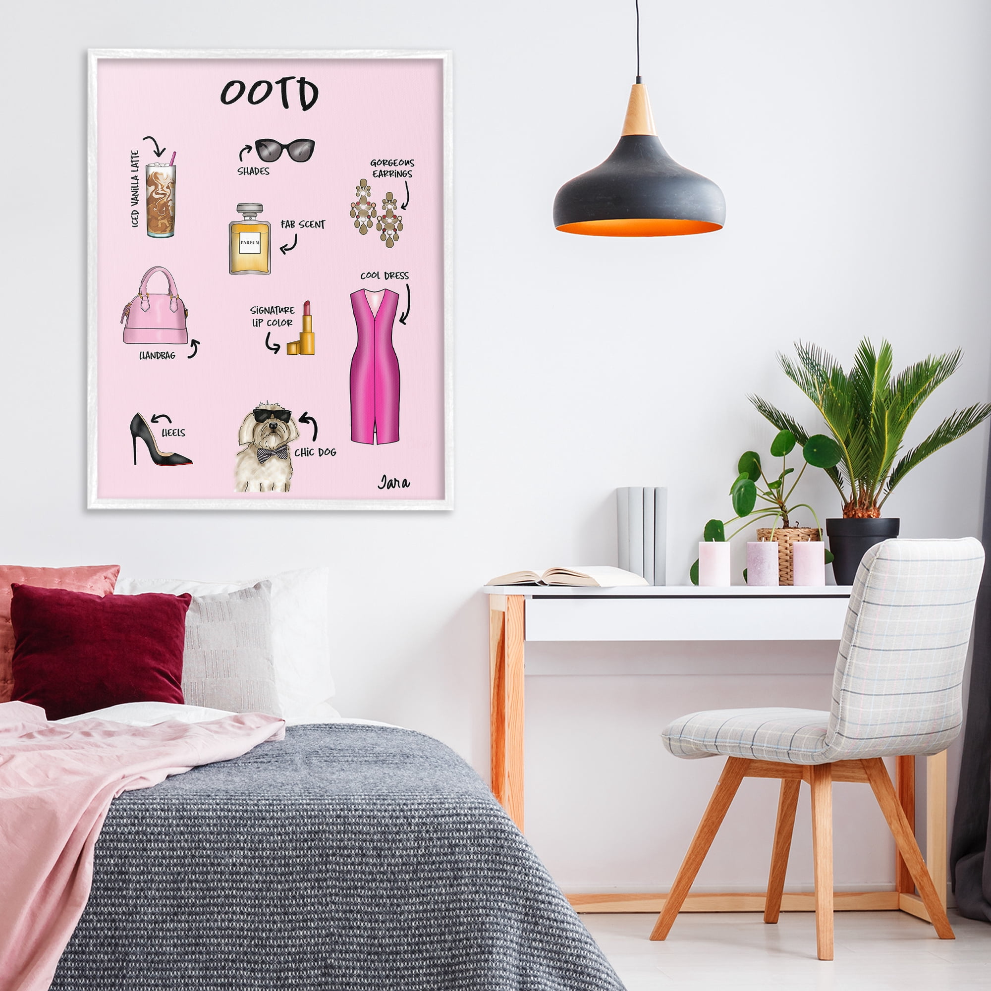 Stupell Industries Feminine Glam Outfit of the Day White Framed Giclee Art, design by Tara Boone