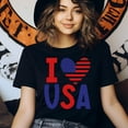 thumbnail image 3 of I Love USA T-Shirt, Patriotic Heart Flag Graphic Tee, Red White Blue Shirt, White, Size M, 3 of 6