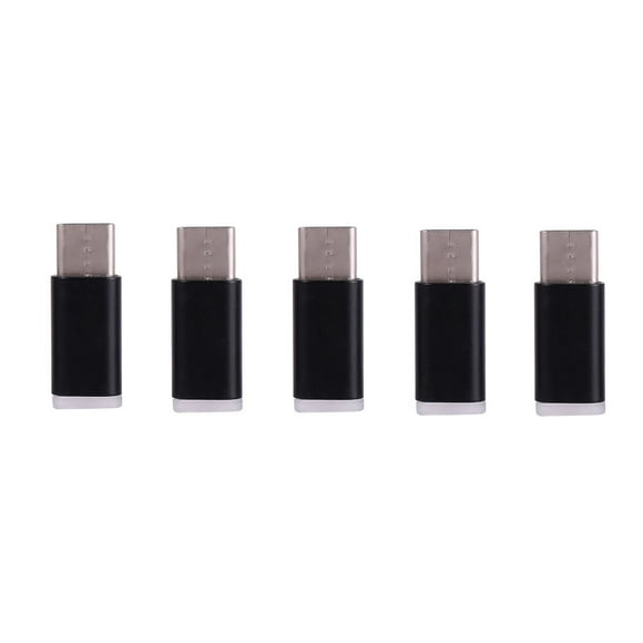 ZOUSSIQI 5pcs Micro USB Female to USB 3.1 Type C Male Adapter Charger Converter Connector Black EL225#49696