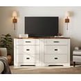 thumbnail image 5 of Farmhouse 6 Drawers Dresser for Bedroom, 62 inch 2 in 1 Double Dresser with Small Chest of Drawers,Mid Century Modern Wooden Closet Storage Organizer for Living Room, Hallway, White, 5 of 6
