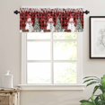 thumbnail image 7 of Christmas Snowman Kitchen Curtains and Valances Set, Xmas Tree Ball Winter Fir Leaf Elk Red Plaid Rod Pocket Window Valance Window Curtain Panels for Living Room Bedroom Laundry, 27.5x24in, 3 Pieces, 7 of 7