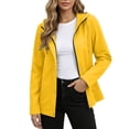 thumbnail image 5 of TEAJOPSUU Women's Hooded Windbreaker Jacket Lightweight Water Resistant Casual Anorak Coat Full Zip & Snap Button Windproof Coat Casual Outdoor Travel Coat with Pockets, 5 of 9