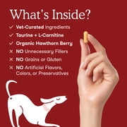 Fera Pets Cardiac Support - Cat & Dog Heart Supplement - With Taurine, L-Carnitine, CoQ10 - 60 Capsules