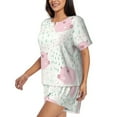 thumbnail image 2 of Qekee Cute Pigs Women's Pajama Set Short Sleeve Sleepwear Summer Home Wear with Pockets Soft Short Sleeve Shirt - Cute Pigs, 2 of 9
