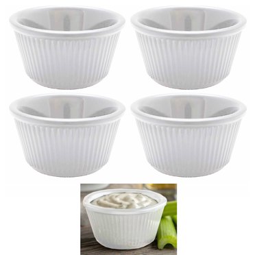 6 Mini Ramekins Red Melamine Condiment Bowl Souffle Dish Saucer Cups ...