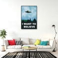 thumbnail image 2 of I Want To Believe - Framed TV Show Poster (Ufo / X-Files) (Size: 25" X 37") (Black Aluminum Frame), 2 of 6