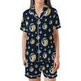 thumbnail image 3 of Lotusprinthandmade Volleyball All-over Print Satin Short-Sleeve Pajamas Set (5XL) – Sport Fashion Pajamas, 3 of 6