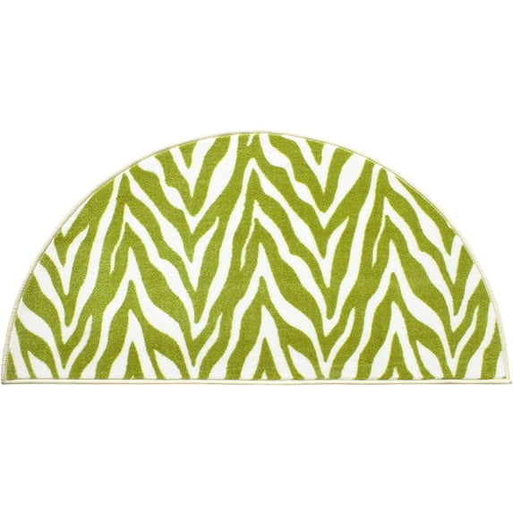 Animal Collection Custom Size Animal Print Area Rug for Living Room, Dining Room, Kitchen, Bedroom, Kids, Zebra Grassland Nomad - 22" x 44" Half Round