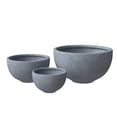 thumbnail image 5 of LeisureMod Iris Mid-Century Modern 3-Piece Fiberstone and Clay Planter Set - Round Plant Pots with Drainage Holes for Indoor and Outdoor (Grey), 5 of 14