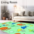 thumbnail image 2 of ODIKA 4'x6' Machine Washable Non-Slip Area Rug, Undersea Adventure Featuring Friendly Marine Creatures and Bubbles High Traffic Rug, Green, 686282, 2 of 7
