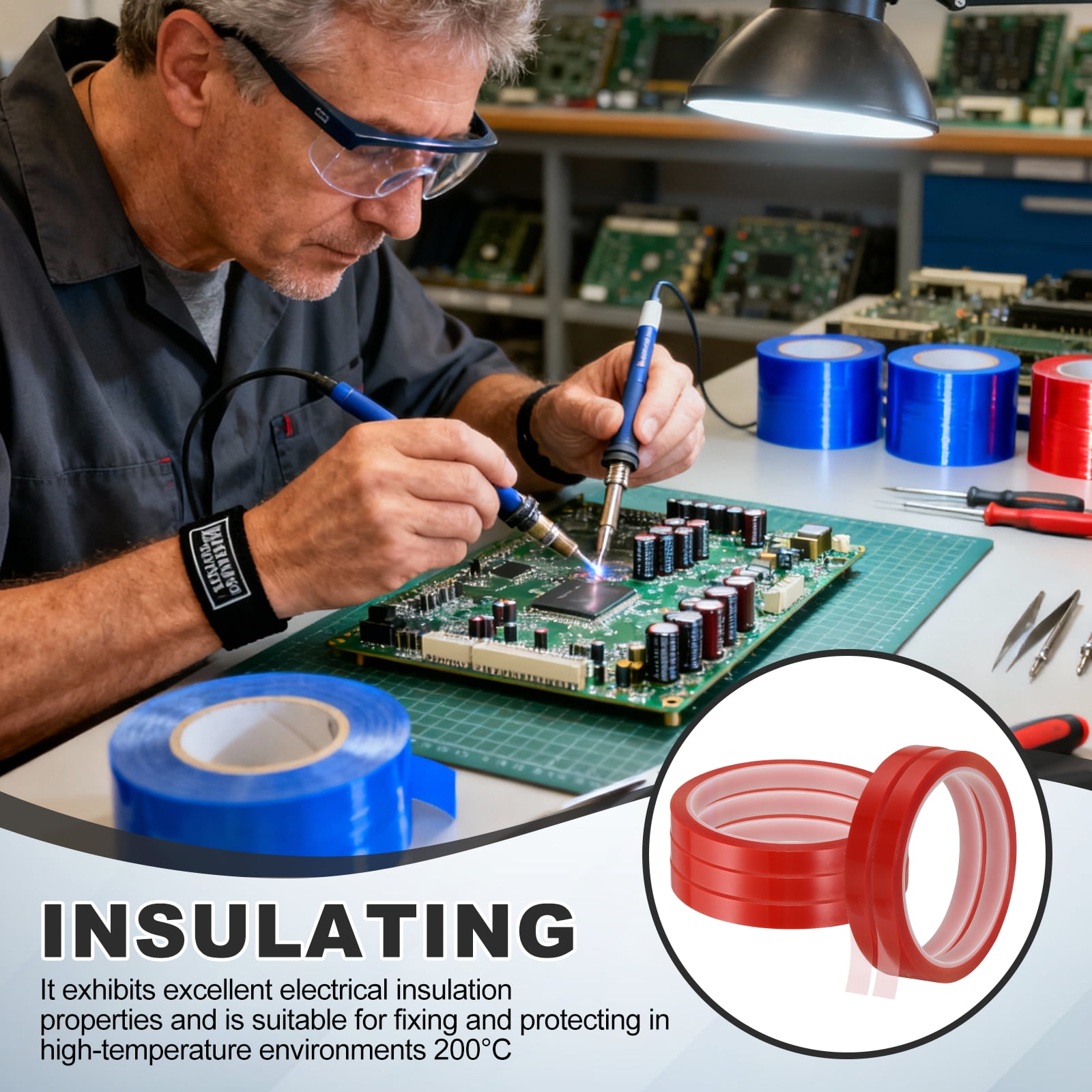 10 Rolls Heat Tape, 10mm x 33(108FT) No Residue High-Temperature Resistant Tape Heat Transfer Tape for Sublimation Electronics 3D Printing Soldering, Red