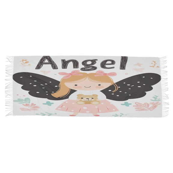 BZSMCE Women Scarf Angel Holding Bear Pattern Simple Pattern Soft Warm Long Large Scarves