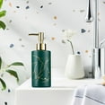 thumbnail image 4 of Usloyux Under $5 Decorative Soap Dispenser, 350 ml Glass Refillable Bottle with Patterned Design, Hand Wash Lotion Pump for Bathroom, Elegant Liquid Dispenser for Home, 4 of 6