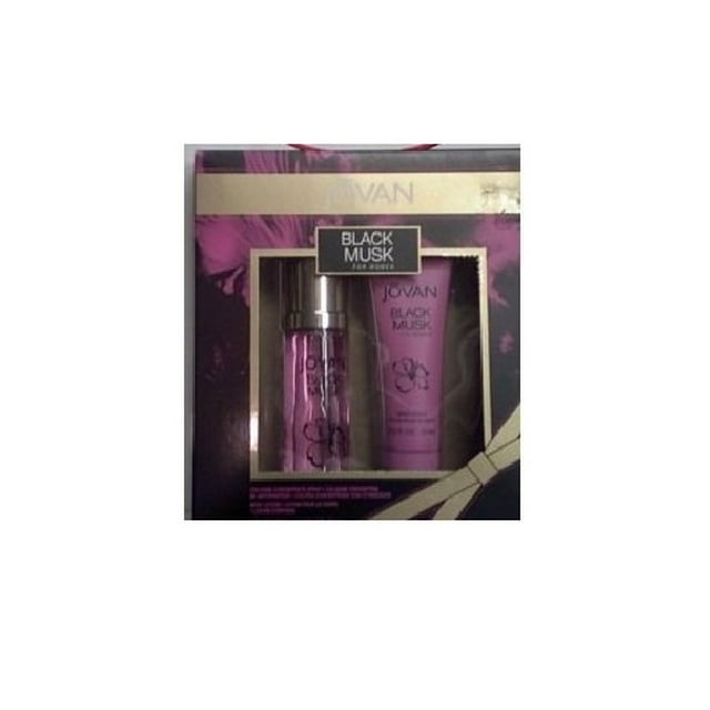 Black Musk By JOVAN For Woman - 2 Pc. Gift Set - 2 Oz. Colonge Concentrate Spray + 2 Oz. Body Lotion