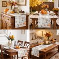 thumbnail image 4 of Fall Orange Blue Pumpkins Table Runner - 36 Inch Long Thanksgiving Autumn Harvest Cotton and Linen Blended Dress Scarves Farmhouse Table Runner for Kitchen Dining, Coffee Table, 13" x 36", 4 of 8