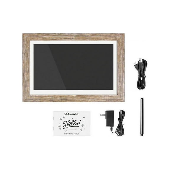 Aluratek 13.3" WiFi Touchscreen Distressed Wood Digital Photo Frame ASHDPF13F
