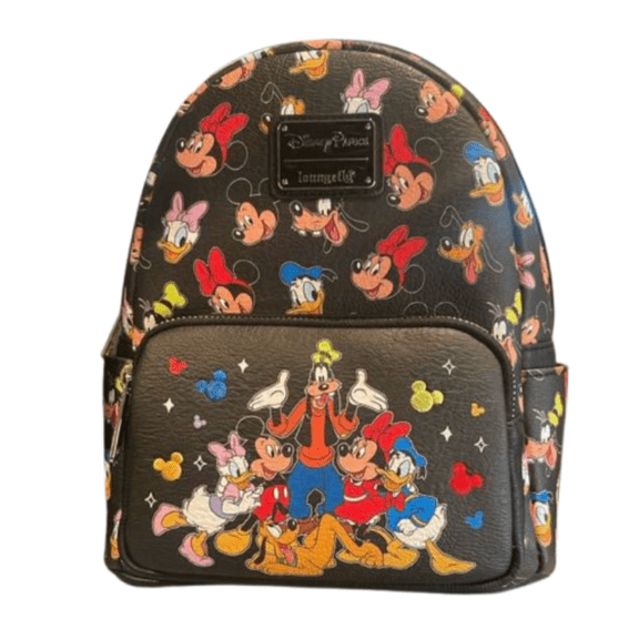 Disney Parks Mickey and Friends Loungefly Black Backpack New With Tag