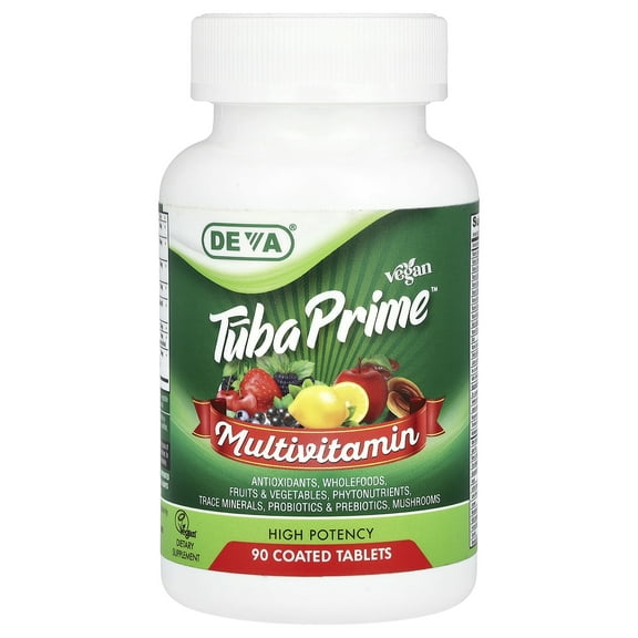Deva Vegan Tuba Prime®, Multivitamin, High Potency, 90 Coated Tablets