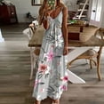 thumbnail image 2 of Summer Dresses for Women Dressy Sleeveless Boho Floral Printed Long Maxi Dress Beach Hawaiian Tropical Vacation Sundress, 2 of 5