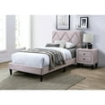 thumbnail image 4 of Adjustable Headboard Twin Size Bed, Pink Velvet, Contemporary Bedroom Bed In For Comfort, 4 of 6