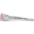 thumbnail image 4 of Sterling Silver Rhodium-Plated Pink Cz & Diamond Birthstone Ring (Size 8) Made In India qbr25oct-8, 4 of 5