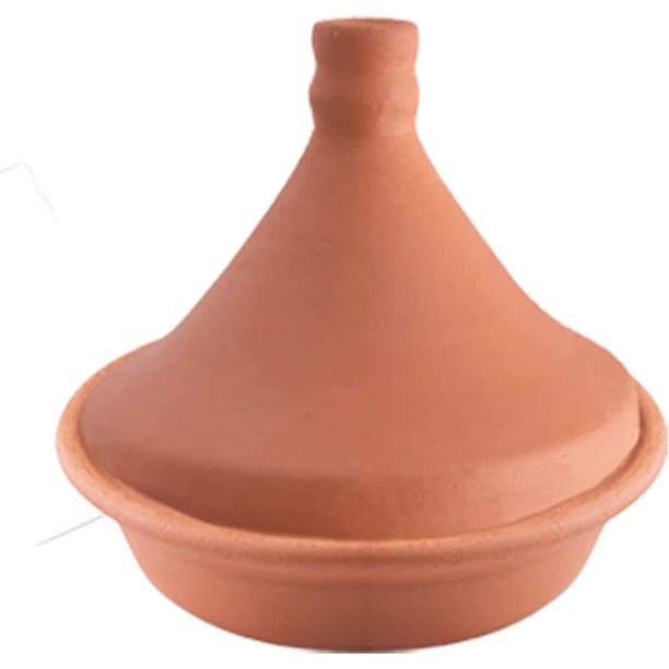 Handmade Clay Tagine Pot for Cooking, LeadFree Unglazed Earthenware Tajine Pot for Stovetop