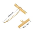 thumbnail image 2 of Unique Bargains 10Set Ribbon Crimp Clamp Ends Lobster Claw Clasps & Chain 40mm Light Golden for DIY, 2 of 7