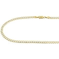 thumbnail image 3 of Real 10K Yellow Gold 3.5MM Solid Pave Style Cuban Link Chain Necklace 18", 3 of 5