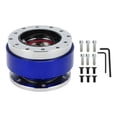 thumbnail image 1 of Adaptador de cubo de liberación rápida del volante Unique Bargains Universal de 12 agujeros, kit de adaptador de cubo de rueda de aluminio, tono plateado azul, 1 of 6