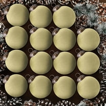 Holiday Decorations Christmas Indoor New 15 Pcs Velvet Christmas Balls Flocked Christmas Tree Ornaments Plastic Balls Xmas Decorative Hanging Ornaments Christmas Tree Decoration, Khaki
